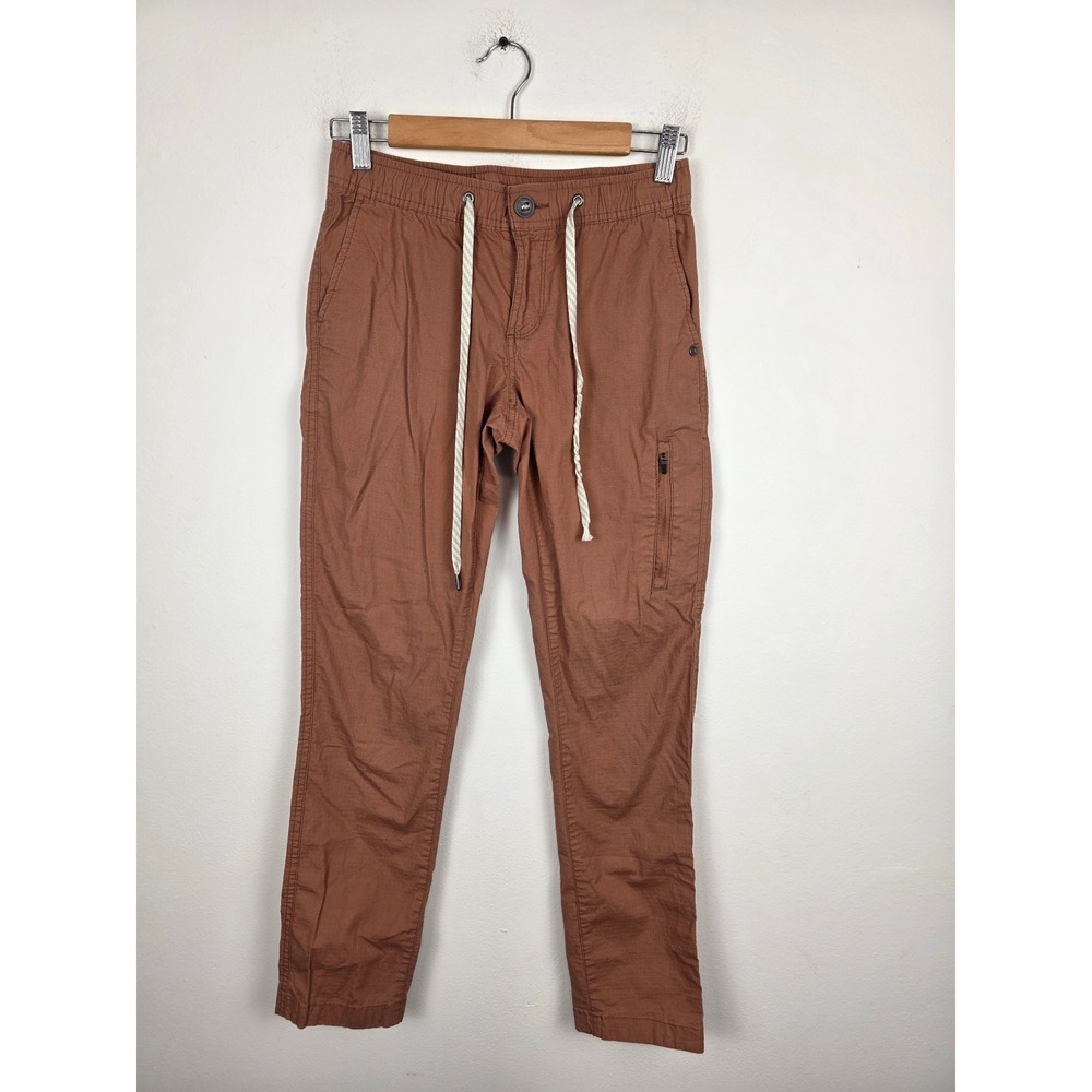 Vuori Ripstop Pant Womens XS Pink Brown Organic Cotton Hiking Cargo VW401